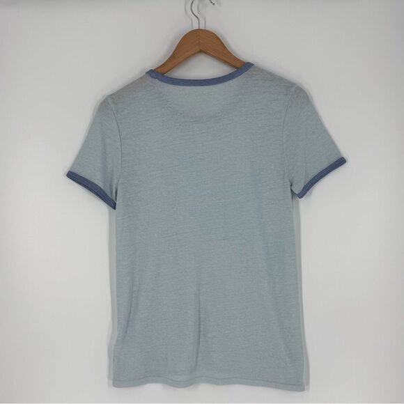 Lucky Brand 90 Ringer Crew Tee in Cashmere Blue | Size Small - Picture 5 of 7